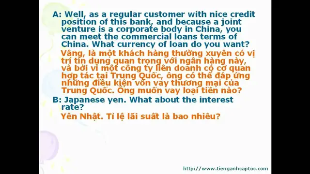 Video thumbnail for English for Trade, Finance, and Bank Unit 03 - Dialogue 002