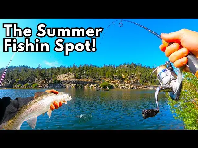 'Video thumbnail for Fishing Big Bear Lake Dam | The Best Place for Summer Trout Fishing'