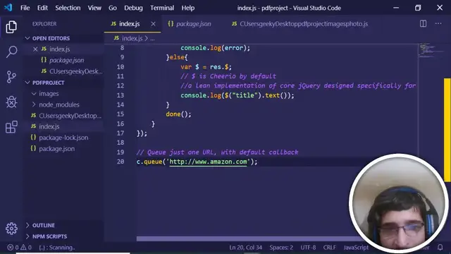 Video thumbnail for Crawler | Node.js Library to Web Scrape Title of any Website