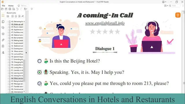 Video thumbnail for English Conversation | An coming in call