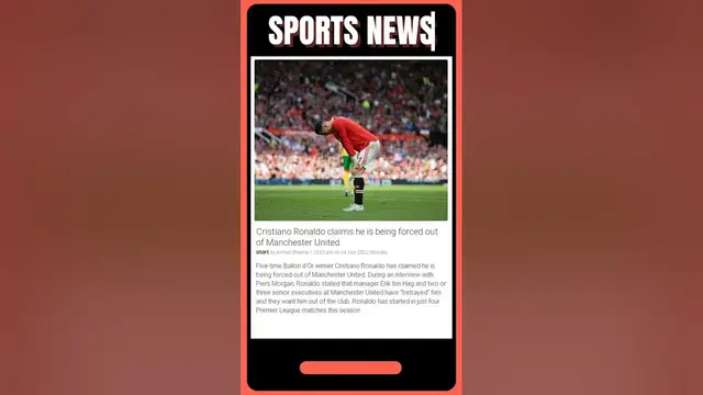 'Video thumbnail for Sports News Today | Cristiano Ronaldo forced out of Manchester United! | #shorts #sports'
