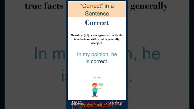 Video thumbnail for Correct meaning | Correct in a Sentence | Most common words in English #shorts