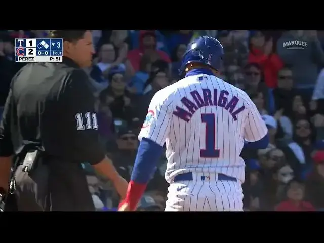 'Video thumbnail for Dansby Swanson BELTS a RBI Single, Scoring Nick Madrigal! | Chicago Cubs | 4/8/2023'