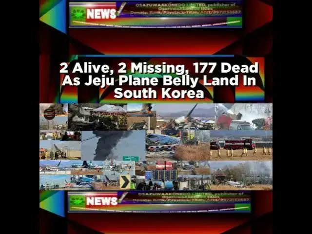 Video thumbnail for 2 Alive, 2 Missing, 177 Dead As Jeju Plane Belly Land In South Korea