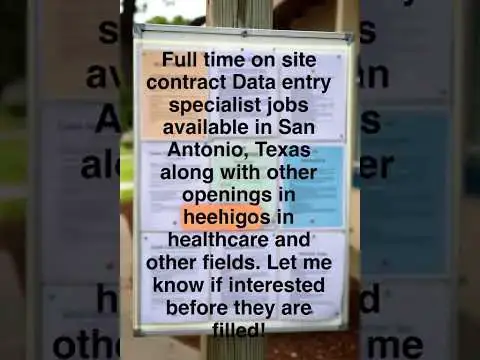 Video thumbnail for Data Entry job available in San Antonio, TX and other positions in Healthcare and other fields