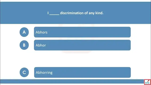 Video thumbnail for English Verb Tenses: Abhor, Abhors, Abhorred, Abhorring Quiz
