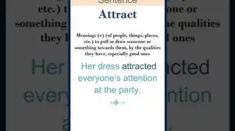 Video thumbnail for Attract meaning | Attract in a Sentence | Most common words in English #shorts