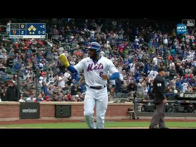 'Video thumbnail for Daniel Vogelbach CRANKS a RBI Single, Scoring Starling Marte! | New York Mets | 4/7/2023'