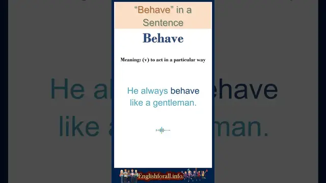 Video thumbnail for Behave meaning | Behave in a Sentence | Most common words in English #shorts