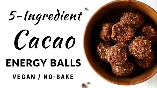 Video thumbnail for 5-Ingredient Cacao Energy Balls (Vegan, No-Bake)