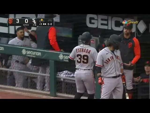 'Video thumbnail for Mike Yastrzemski SMACKS a RBI Double, Scoring Thairo Estrada! | San Francisco Giants | 4/3/2023'