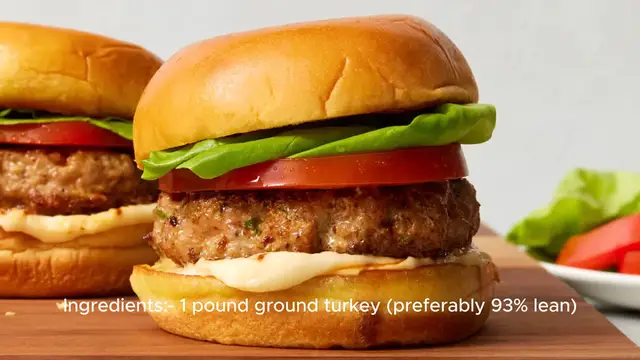 'Video thumbnail for turkey burger recipe'
