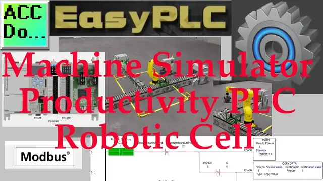 Video thumbnail for EasyPLC Machine Simulator Productivity PLC Robotic Cell