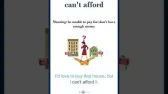 Video thumbnail for "Can't afford" meaning | "can't afford" in a sentence | Common English Idioms #shorts