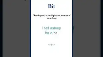 Video thumbnail for Bit meaning | Bit in a Sentence | Most common words in English #shorts