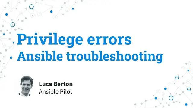Video thumbnail for Ansible troubleshooting  - privilege escalation error