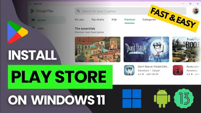 Video thumbnail for How to Install Google Play Store on Windows 11 | FAST & EASY | Android 13 on WSA