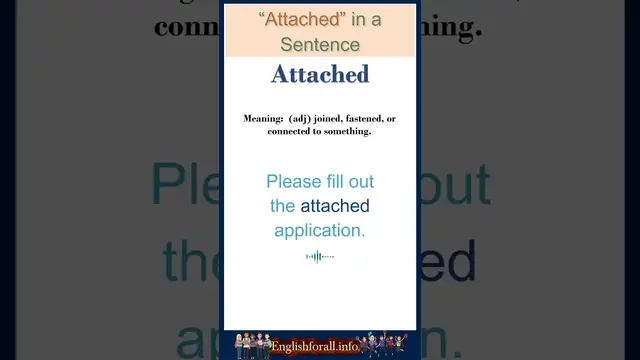 Video thumbnail for Attached  meaning | Attached in a Sentence | Most common words in English #shorts