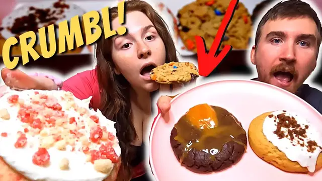 'Video thumbnail for CRUMBL COOKIES 7 |  Banana Bread, Monster, Strawberry Ice Cream, Chocolate Caramel Review!'