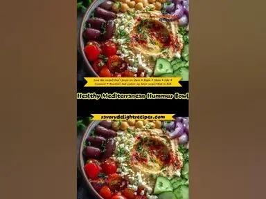 'Video thumbnail for Healthy Mediterranean Hummus Bowl'