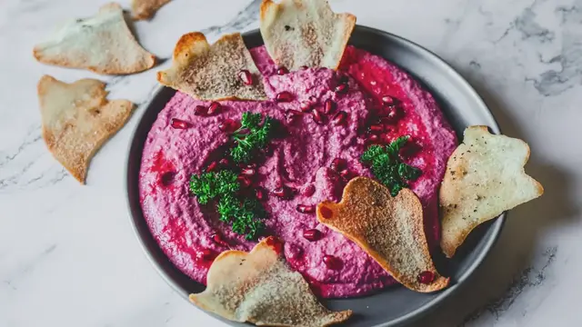 Video thumbnail for Ghastly Beet Hummus Halloween Appetizer Recipe