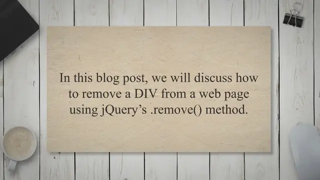 Video thumbnail for How To Remove Div In Jquery