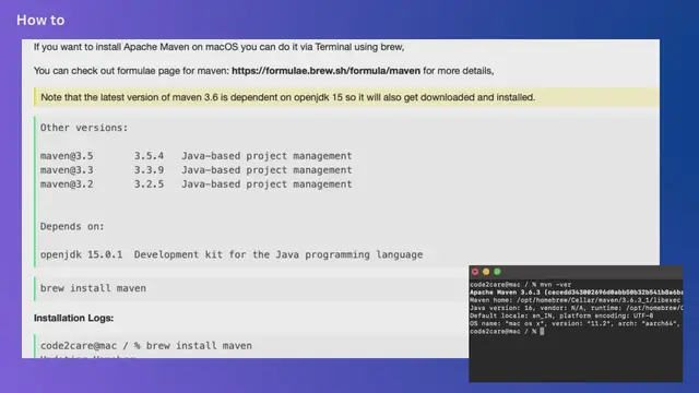Video thumbnail for How to install maven in macOS using Terminal Command
