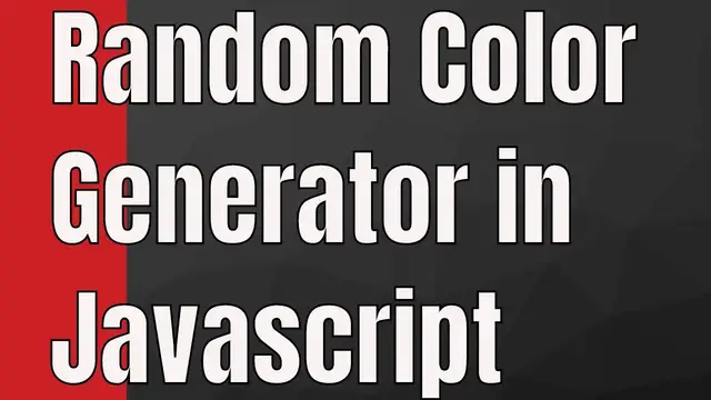 Video thumbnail for LightWeight Random Color Generator in Javascript