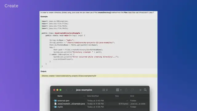 Video thumbnail for Create a Directory using Java Code
