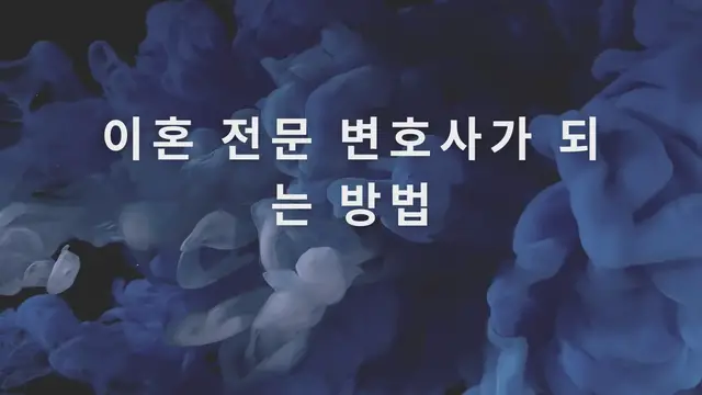 Video thumbnail for 이혼 전문 변호사가 되는 방법