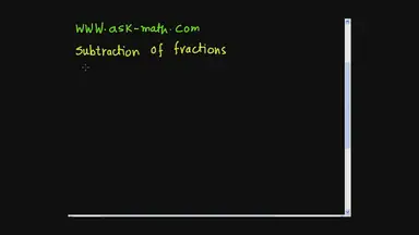 'Video thumbnail for subtraction-of-fractions'