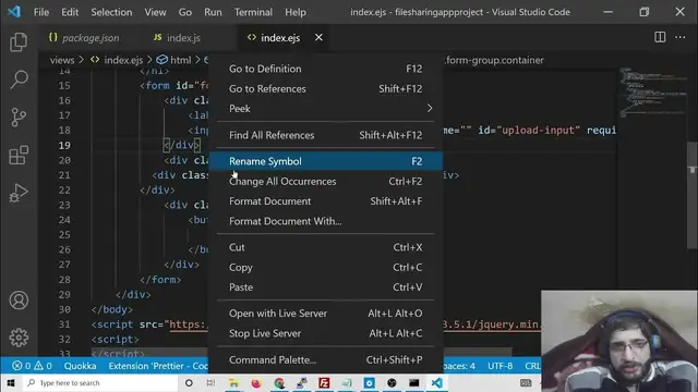 Video thumbnail for Node.js Express Project to Build P2P WebRTC File Sharing or Transfer App Using Multer & EJS in JS