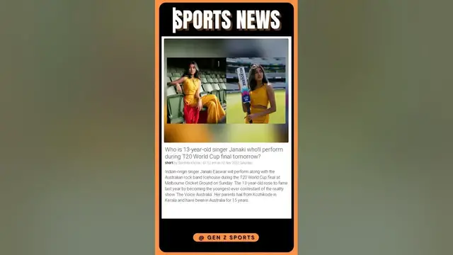Video thumbnail for Who is Janaki? The 13-year-old singer will perform during the T20 World Cup final tomorrow