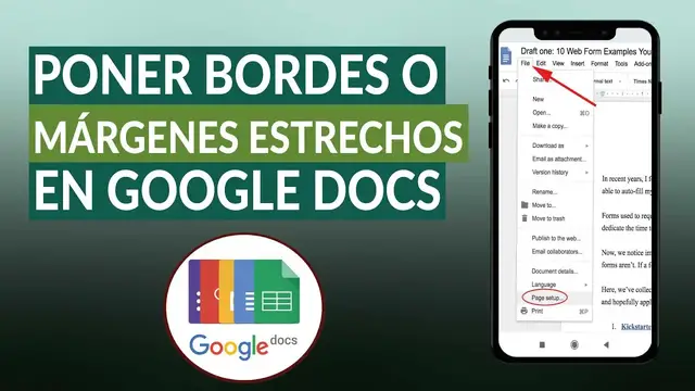 Video thumbnail for Cómo poner bordes o márgenes estrechos en GOOGLE DOCS