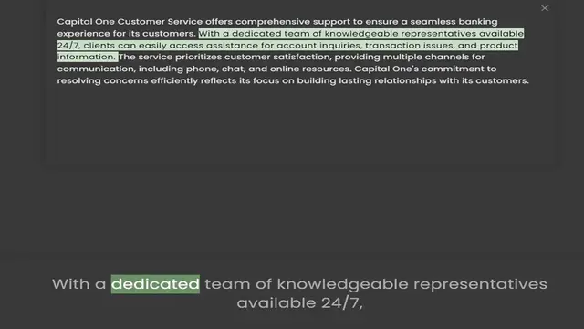 Video thumbnail for Capital One Customer Service offers comprehensive support to ensure a seamless banking experience for its customers. With a dedicated team of knowledgeable representatives available 247, clients can easily access assistance for account in