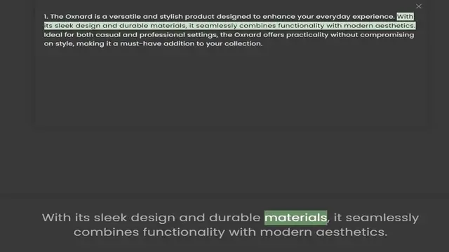Video thumbnail for its sleek design and durable materials, it seamlessly combines functionality with modern aesthetics. Ideal for both casual and professional settings, the Oxnard offers practicality without compromising on style, making it a must-have addi