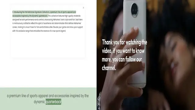 Video thumbnail for 1. Introducing the Pat Mahomes Signature Collection, a premium line of sports apparel and accessories inspired by the dynamic quarterback. This collection features high-quality materials designed for both performance and comfort, showcasi