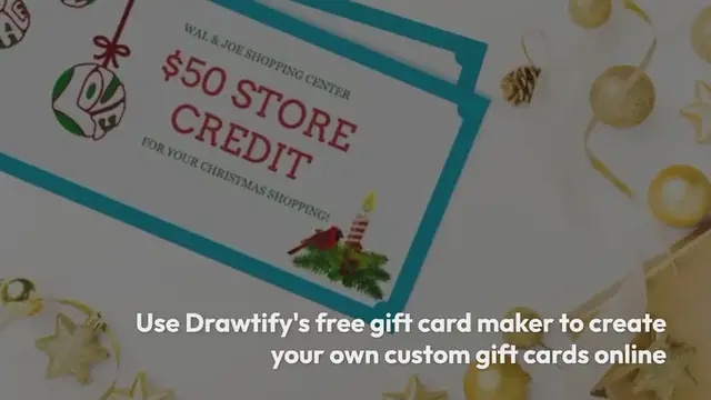 Video thumbnail for Use Drawtify's Free Gift Card Maker To Create Your Own Custom Gift Cards Online