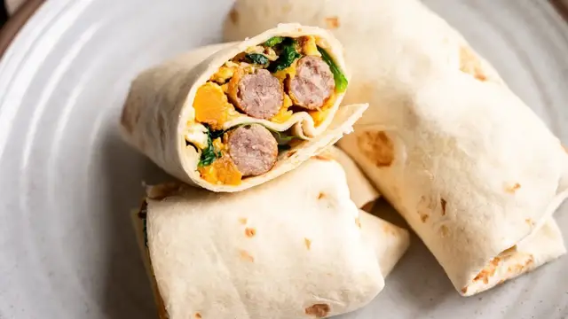 'Video thumbnail for Sausage And Butternut Squash Breakfast Burrito Recipe'