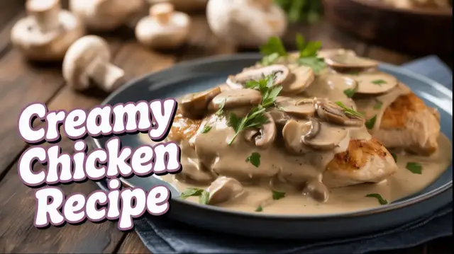 'Video thumbnail for Chicken with Creamy Mushroom Sauce'