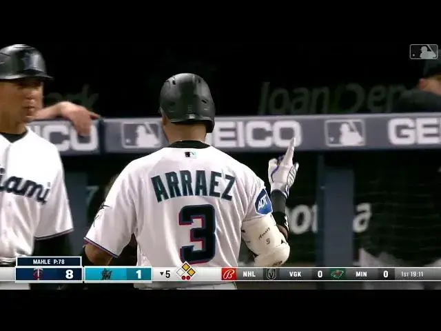 'Video thumbnail for Luis Arraez SMACKS a RBI Single, Scoring Bryan De La Cruz! | Miami Marlins | 4/3/2023'