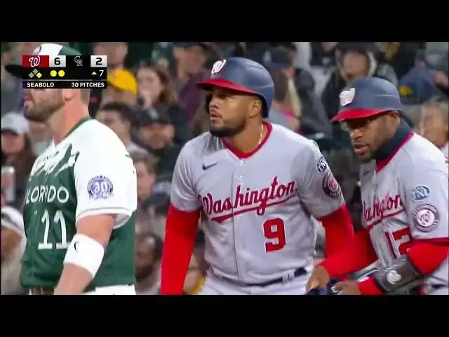 'Video thumbnail for Jeimer Candelario KNOCKS a RBI Single, Scoring Stone Garrett! | Washington Nationals | 4/8/2023'