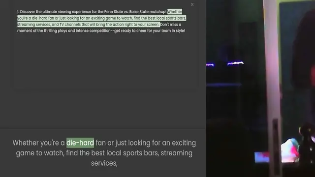 Video thumbnail for 1. Discover the ultimate viewing experience for the Penn State vs. Boise State matchup! Whether you're a die-hard fan or just looking for an exciting game to watch, find the best local sports bars, streaming services, and TV channels that