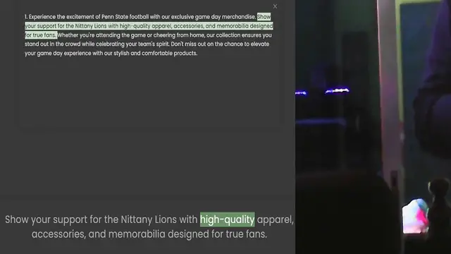 Video thumbnail for 1. Experience the excitement of Penn State football with our exclusive game day merchandise. Show your support for the Nittany Lions with high-quality apparel, accessories, and memorabilia designed for true fans. Whether you're attending