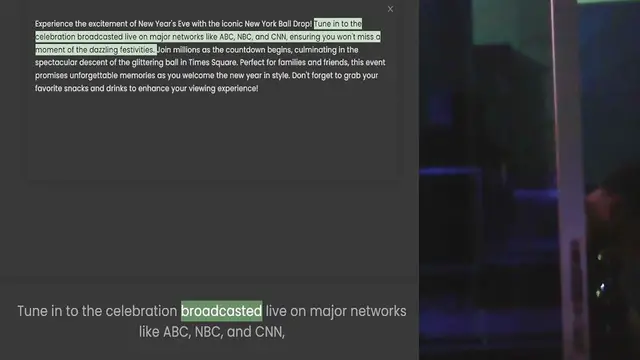 Video thumbnail for Experience the excitement of New Year's Eve with the iconic New York Ball Drop! Tune in to the celebration broadcasted live on major networks like ABC, NBC, and CNN, ensuring you won't miss a moment of the dazzling festivities. Join milli