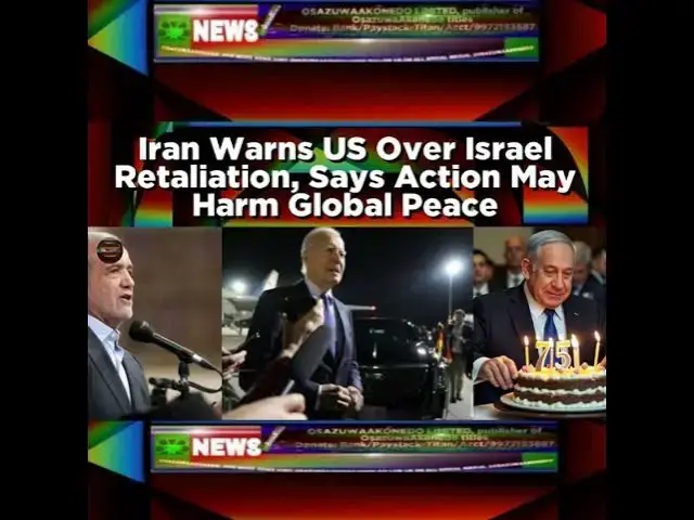 Video thumbnail for Iran Warns US Over Israel Retaliation, Says Action May Harm Global Peace