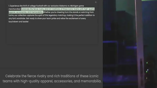 Video thumbnail for 1. Experience the thrill of college football with our exclusive Alabama vs. Michigan game merchandise! Celebrate the fierce rivalry and rich traditions of these iconic teams with high-quality apparel, accessories, and memorabilia. Whether