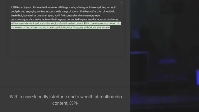 Video thumbnail for analysis, and engaging content across a wide range of sports. Whether you're a fan of football, basketball, baseball, or any other sport, you'll find comprehensive coverage, expert commentary, and exclusive features that keep you connecte