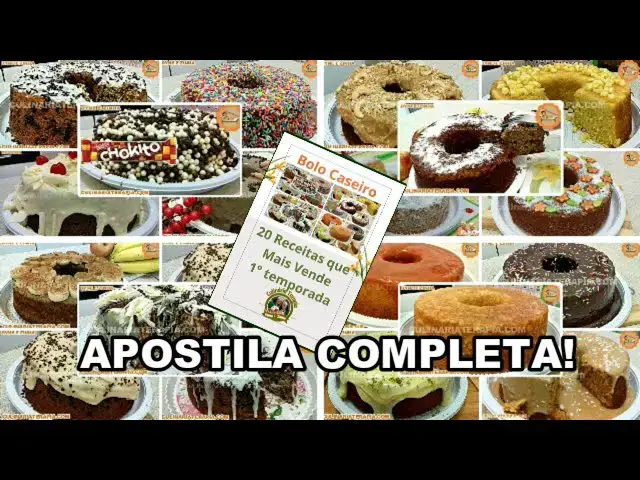 Video thumbnail for Aprenda Como Fazer 20 Bolos Caseiros Mais Vendidos 1° Temp COM A APOSTILA COMPLETA EM PDF DIGITAL!