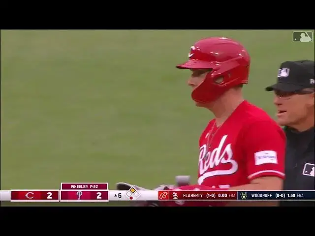 'Video thumbnail for Tyler Stephenson CRANKS a RBI Double, Scoring TJ Friedl! | Cincinnati Reds | 4/7/2023'